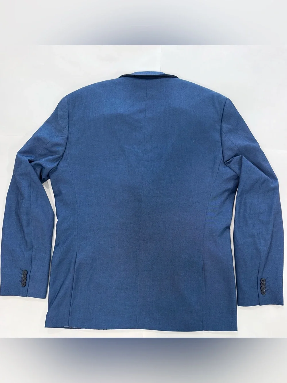 SAVILE ROW CO Brixton Navy Blue Sport Coat Blazer Jacket Poly Spandex Rayon 44L